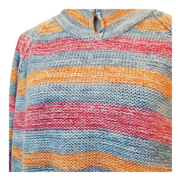 J. Jill SZ XL Women's Cotton/Linen Blend Colorful Striped Knit Sweater - Picture 2 of 11